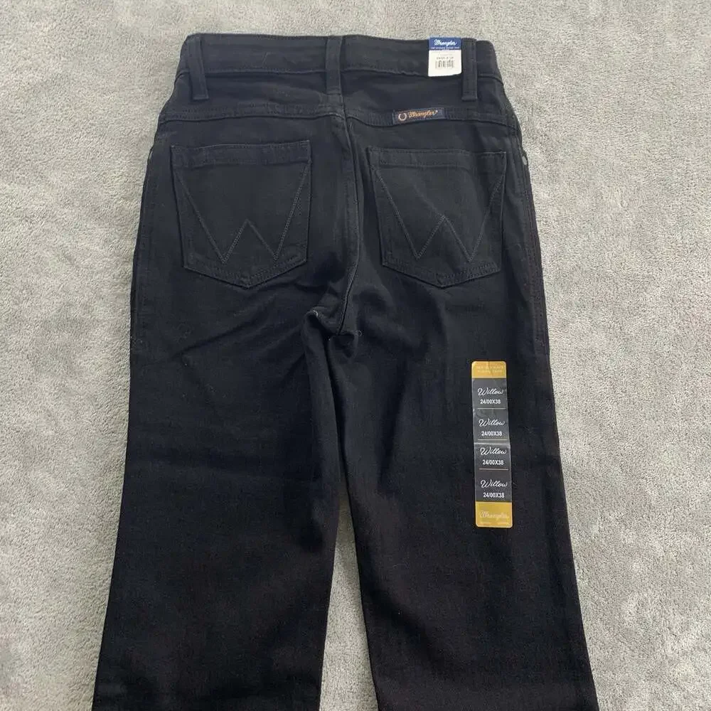 Wrangler Willow Ultimate Riding Jeans Women 24x38” Black Bootcut Western Cowgirl